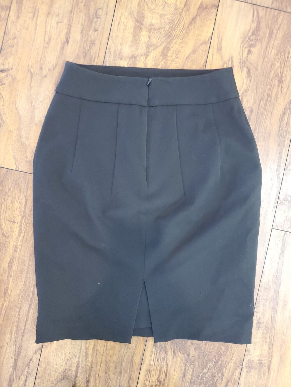 Express Black Stretch Pencil Skirt Size 0 Career Office Bodycon Knee Length - Picture 3 of 4